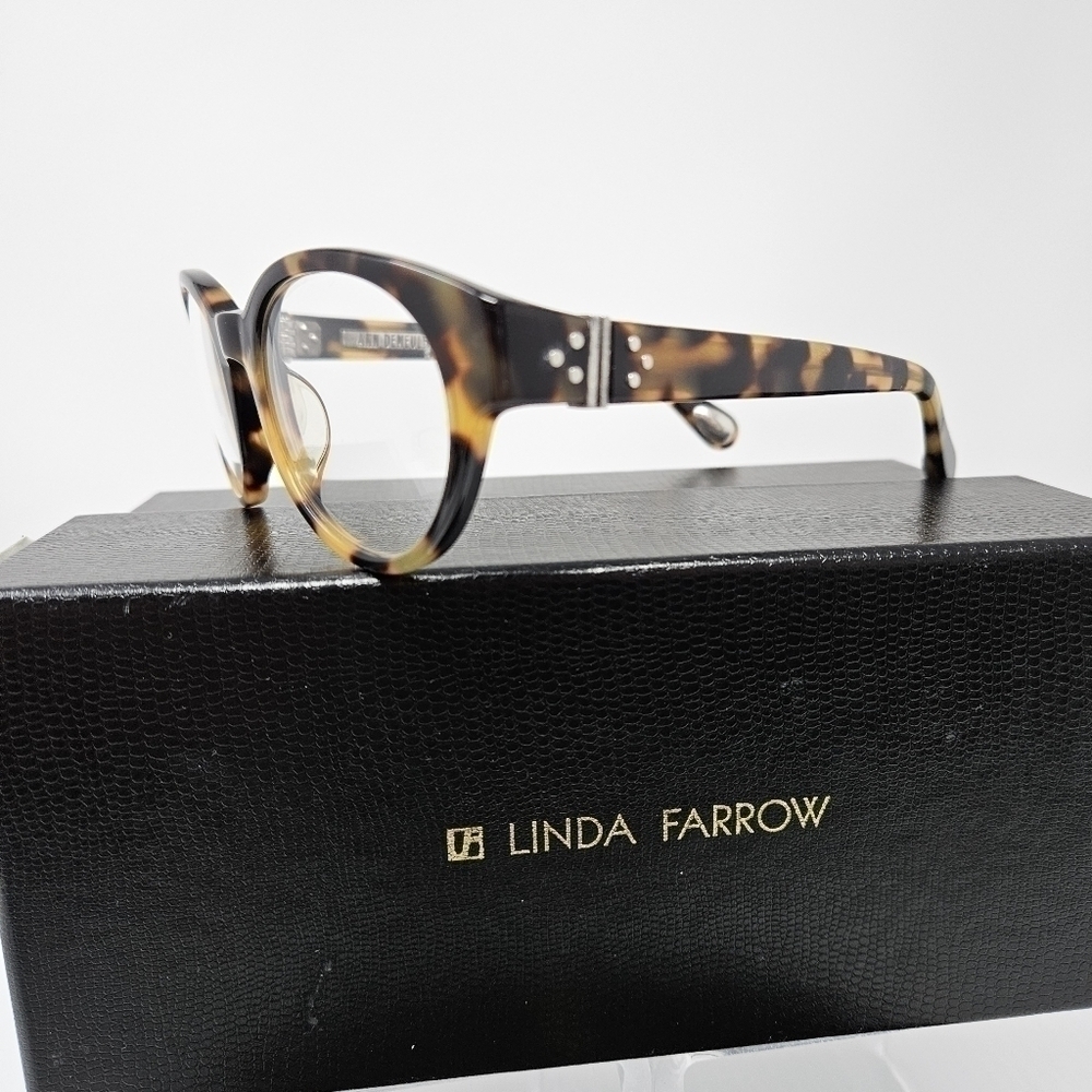 Linda Farrow x Ann Demeulemeester Tortoiseshell Oval Optical Eyeglass Frame - Picture 10 of 16